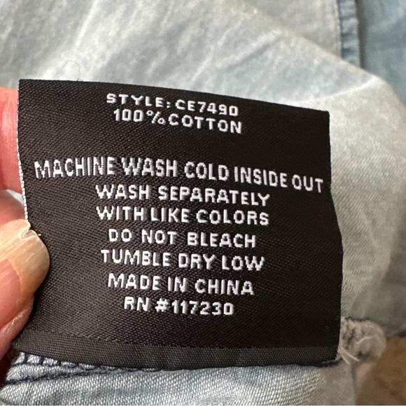 Denim Polka Dot Patch Top - Picture 13 of 16